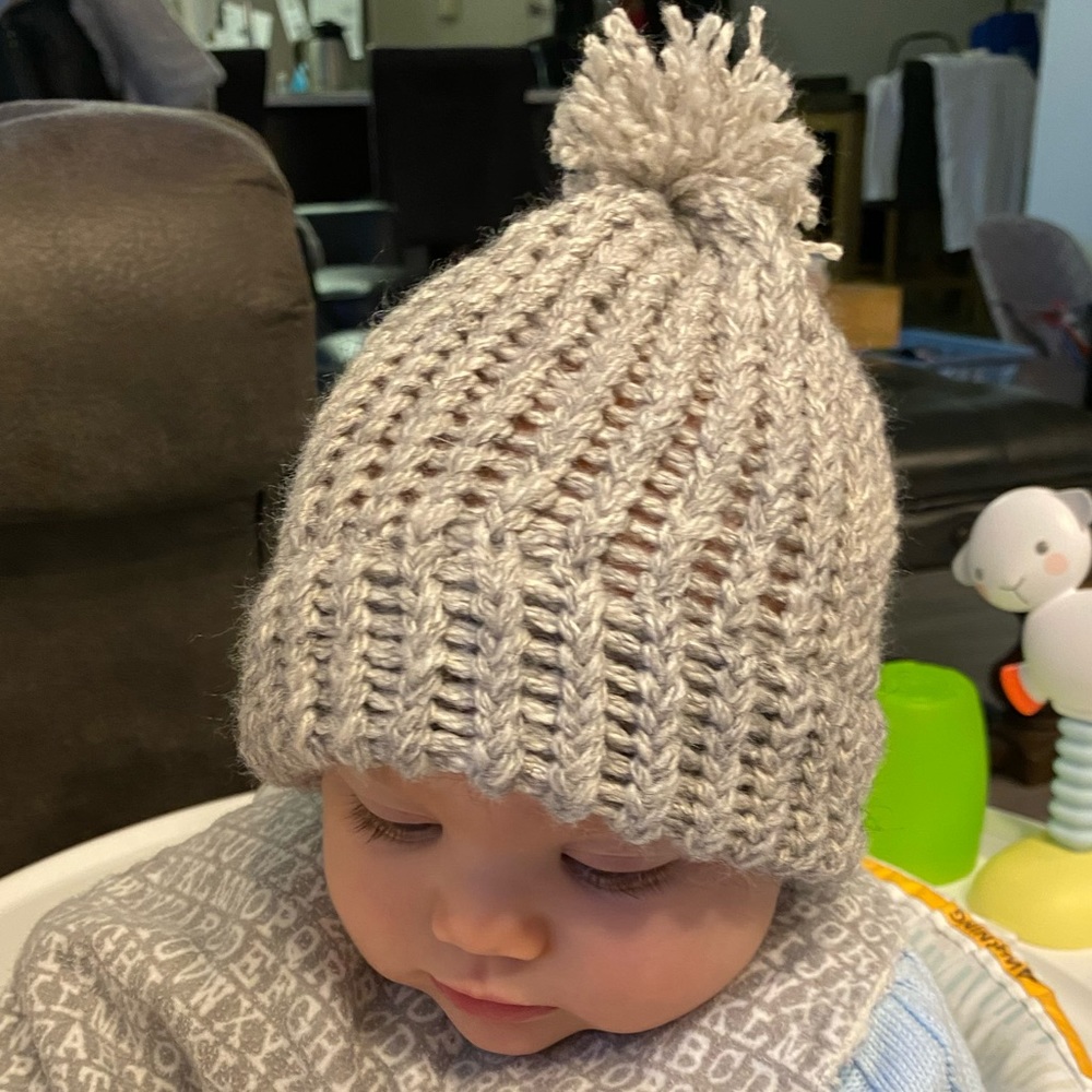 Handmade knit baby hat